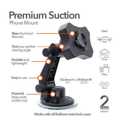 RokLock® Windshield Suction Mount